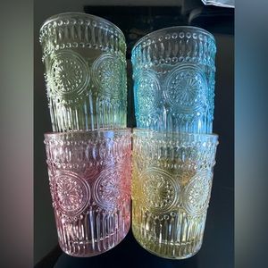 Anthropologie pastel glassware